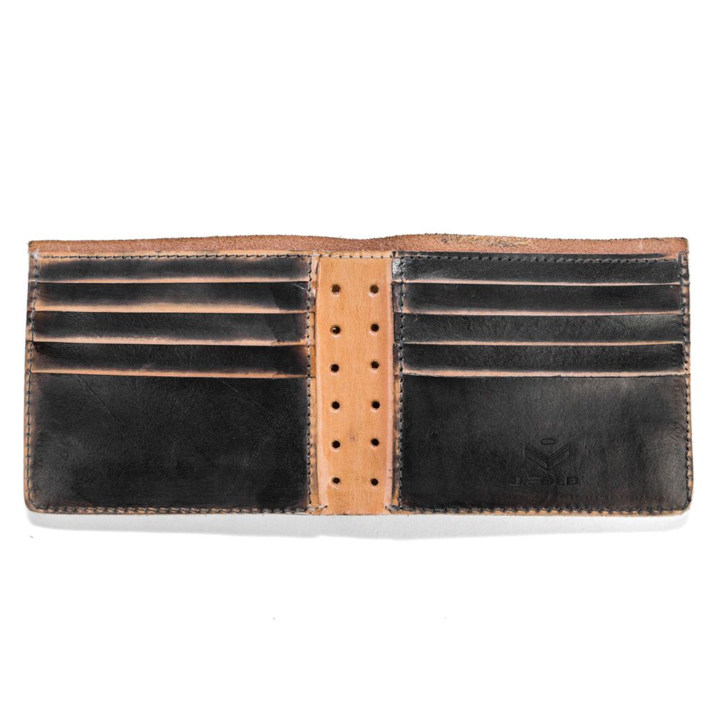 J.FOLD Hand Stained Leather Wallet - Black